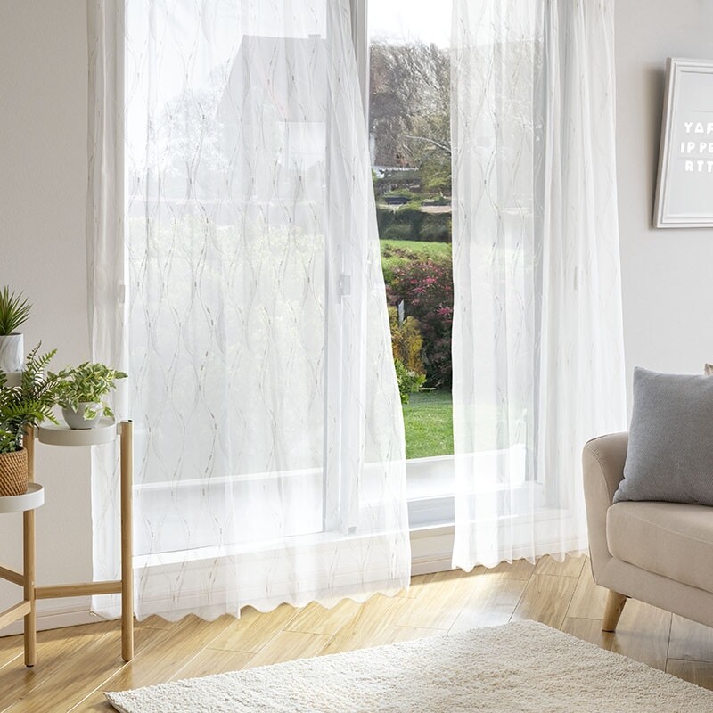 ハーモニー レースカーテン JE-92873 ホワイト ｜ジャストカーテン