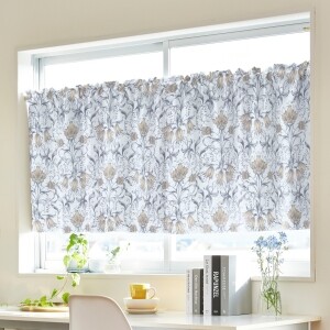 ラ・セゾン カフェカーテン JE-98072 ホワイトグレー ｜ジャストカーテン