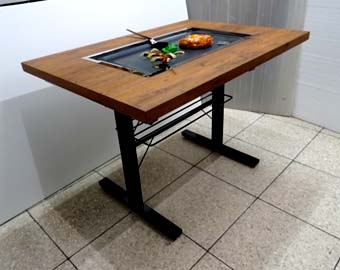 お好み焼きテーブル 鉄板焼きテーブル ダイニング鉄板付テーブル