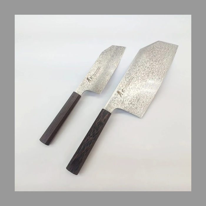 コアレスウェンジ輪無柄 幅広文化包丁195mm＋小文化包丁135mm
