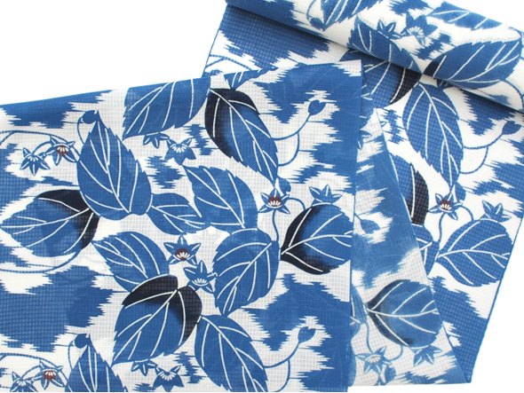 竺仙 綿紅梅浴衣(桔梗に霞・青蘭色) | 商品紹介 | 染と織たかはし