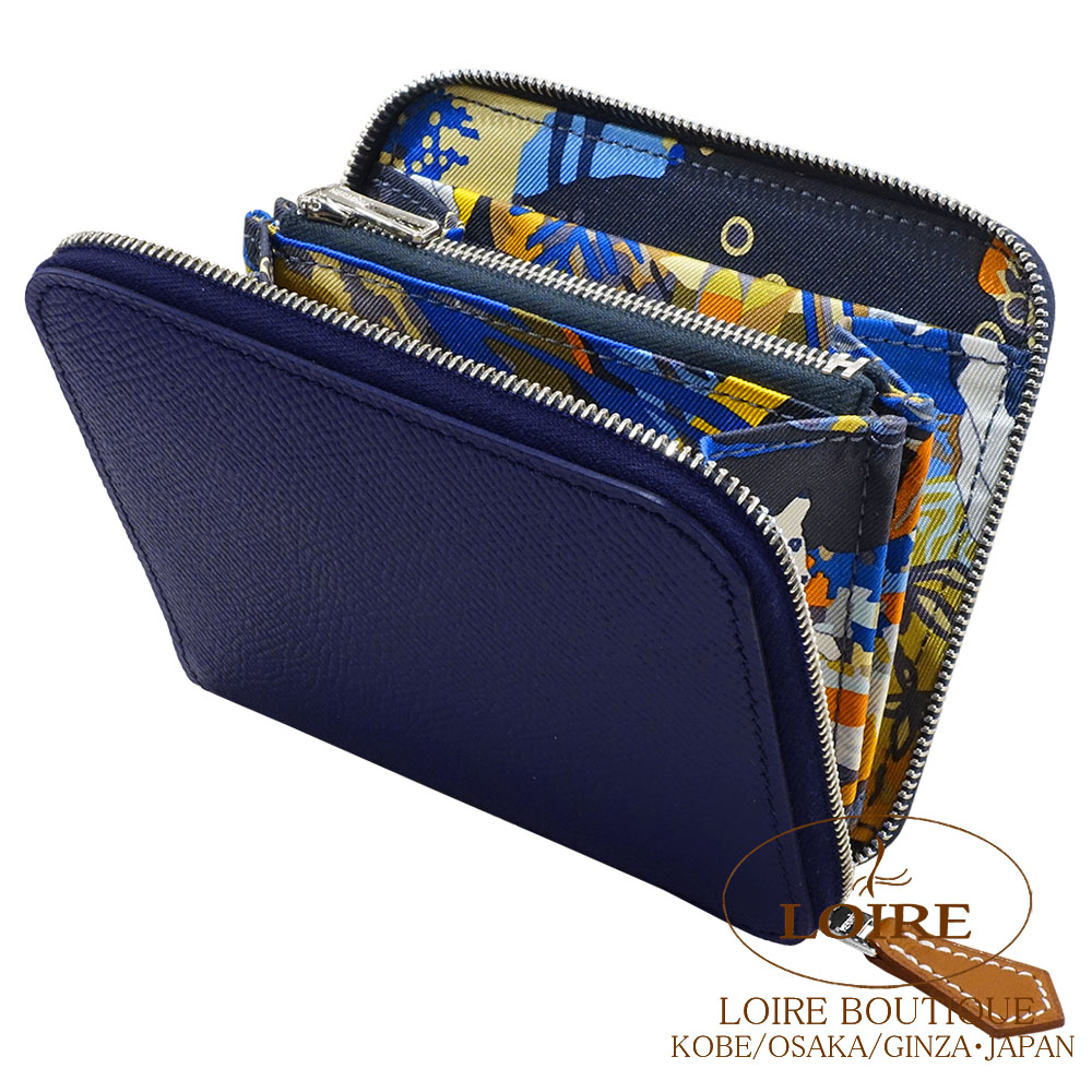 エルメス　シルクイン　コンパクト　金具新品 エルメス アザップ シルクイン コンパクト ゴールド/ カシス ヴォー