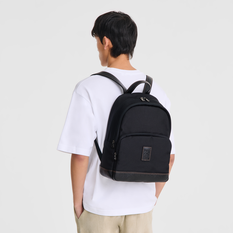 Boxford Backpack Black - Recycled canvas | Longchamp US