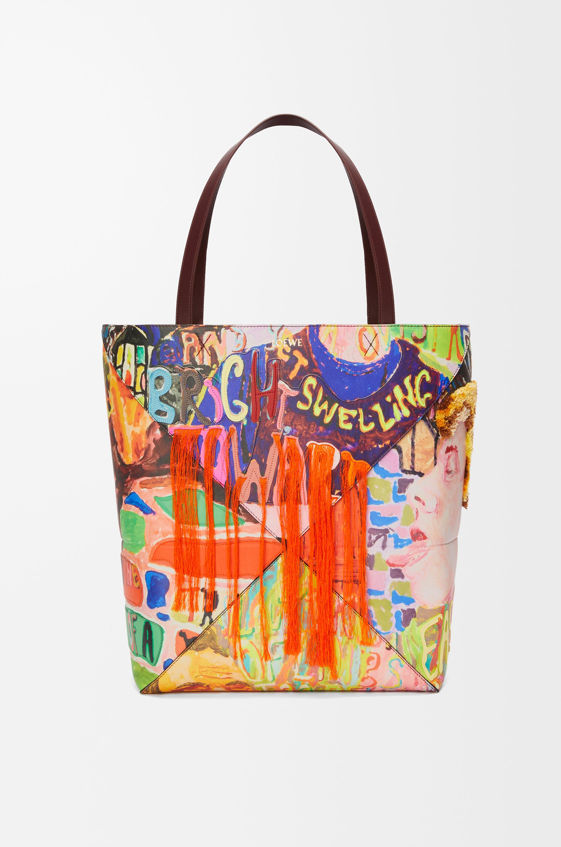 XL Puzzle Fold tote in classic calfskin Red - LOEWE USA Official