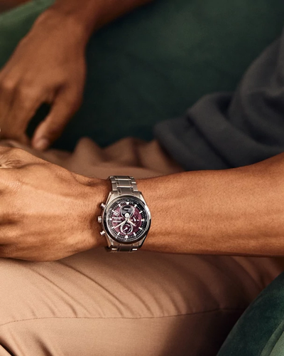 43mm Purple Dial TITANIUM Citizen Tsuki-yomi A-T Eco-Drive Watch