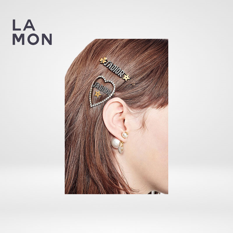 ディオール バレッタ DIOR J'ADIOR BARRETTE メタル クリスタル ハート