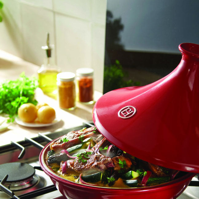 Emile Henry 3.7 Quart Tagine in Burgundy — Las Cosas Kitchen Shoppe