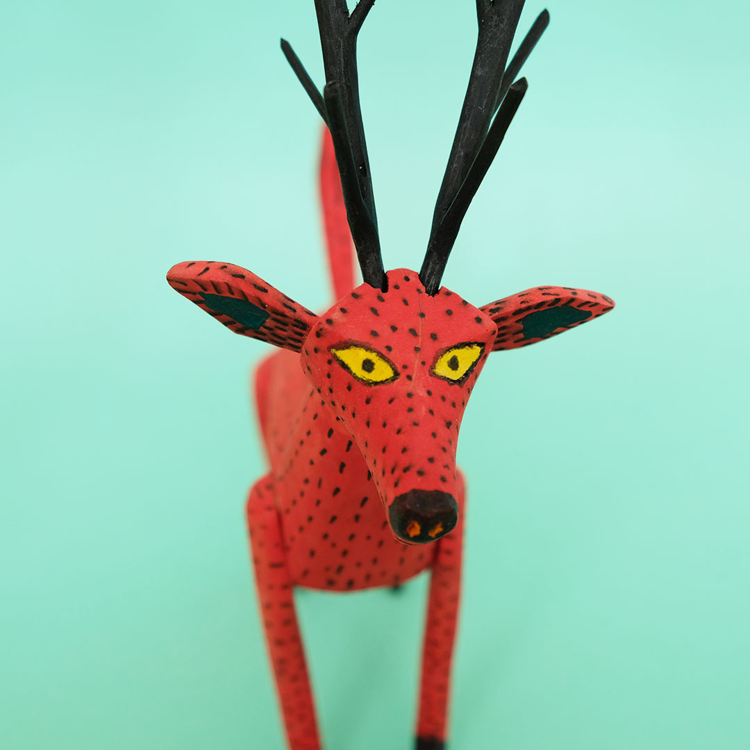 鹿（オアハカ ウッドカービング）- LABRAVA [メキシコ 民芸 フォーク