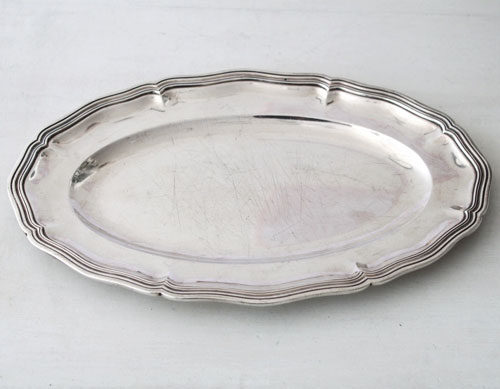 フランス】ca.1900 アンティーク トレイ ヴィクトリアン シルバー色