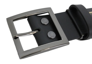 四角型スモークメッキバックル 40mm幅レザーベルト（牛革/日本製