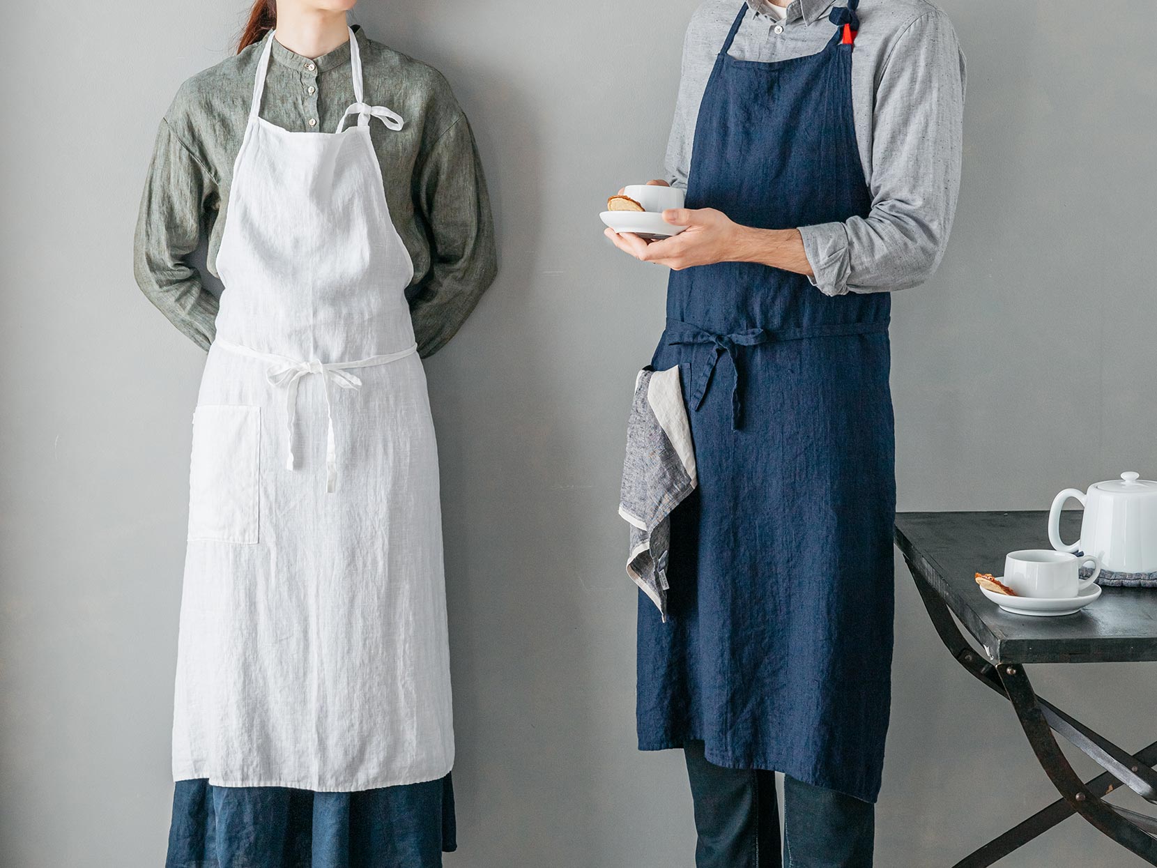リーノ・エ・リーナで人気のリネン（麻）のエプロン。 | Lino e Lina