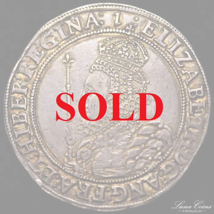 イギリス エリザベス1世 1601-2年 ハーフクラウン銀貨【アンティーク