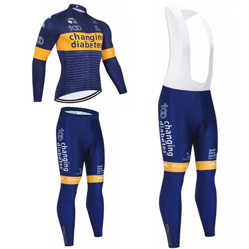 チームノボノルディスク サイクルスパッツ 長袖ジャージ 冬用自転車