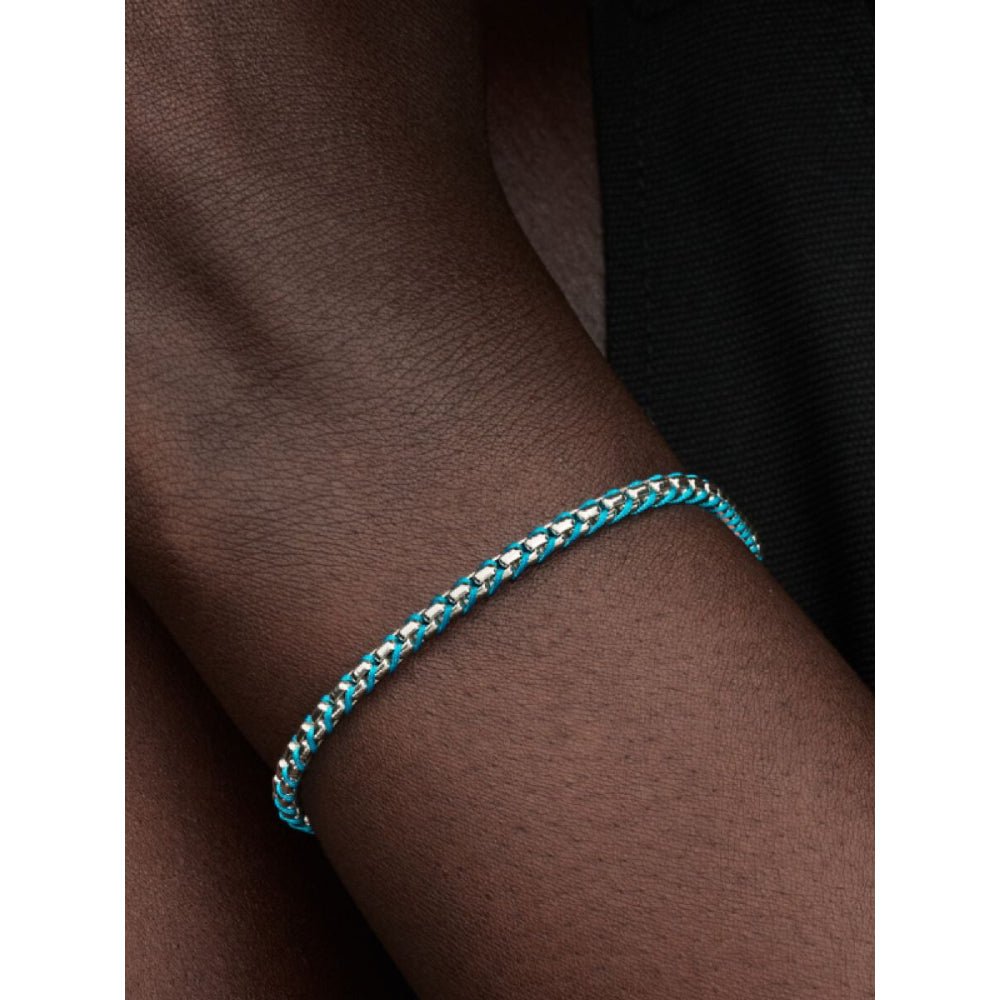 Pandora Silver Blue Cord Snake Chain Bracelet – Mococo