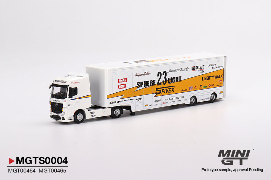 MINIGT 1:64 Mercedes-Benz Actros w/40 Ft Container 