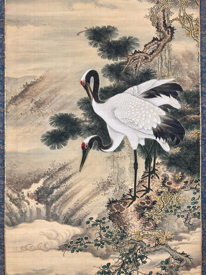 諸葛監 松上双鶴図｜古美術・掛け軸の販売・買取・鑑定-松本松栄堂