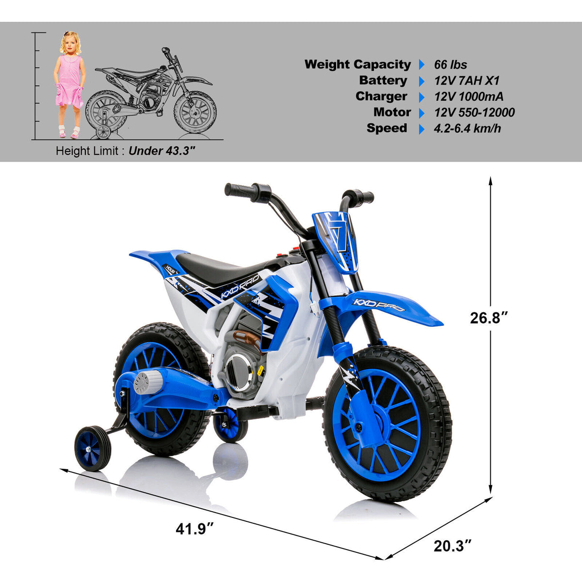 Electric Little Kids Dirt Bikes Licensed MOTO ZX10 Ninja Kawasaki