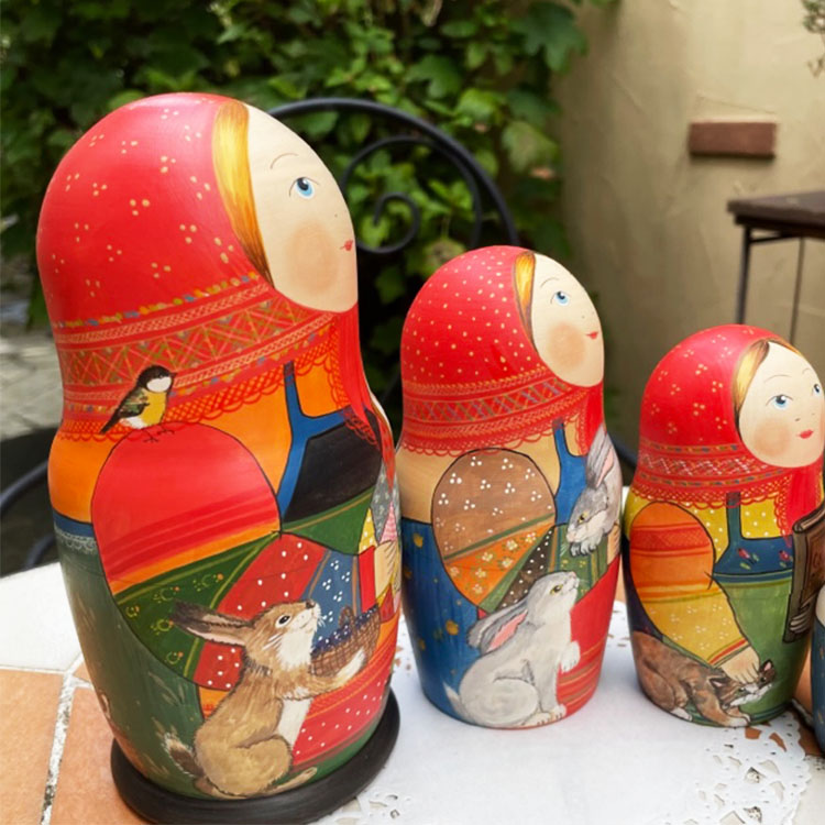ロシア雑貨店マリンカ / タチアナ・ボボワ作 マトリョーシカtb134-6p