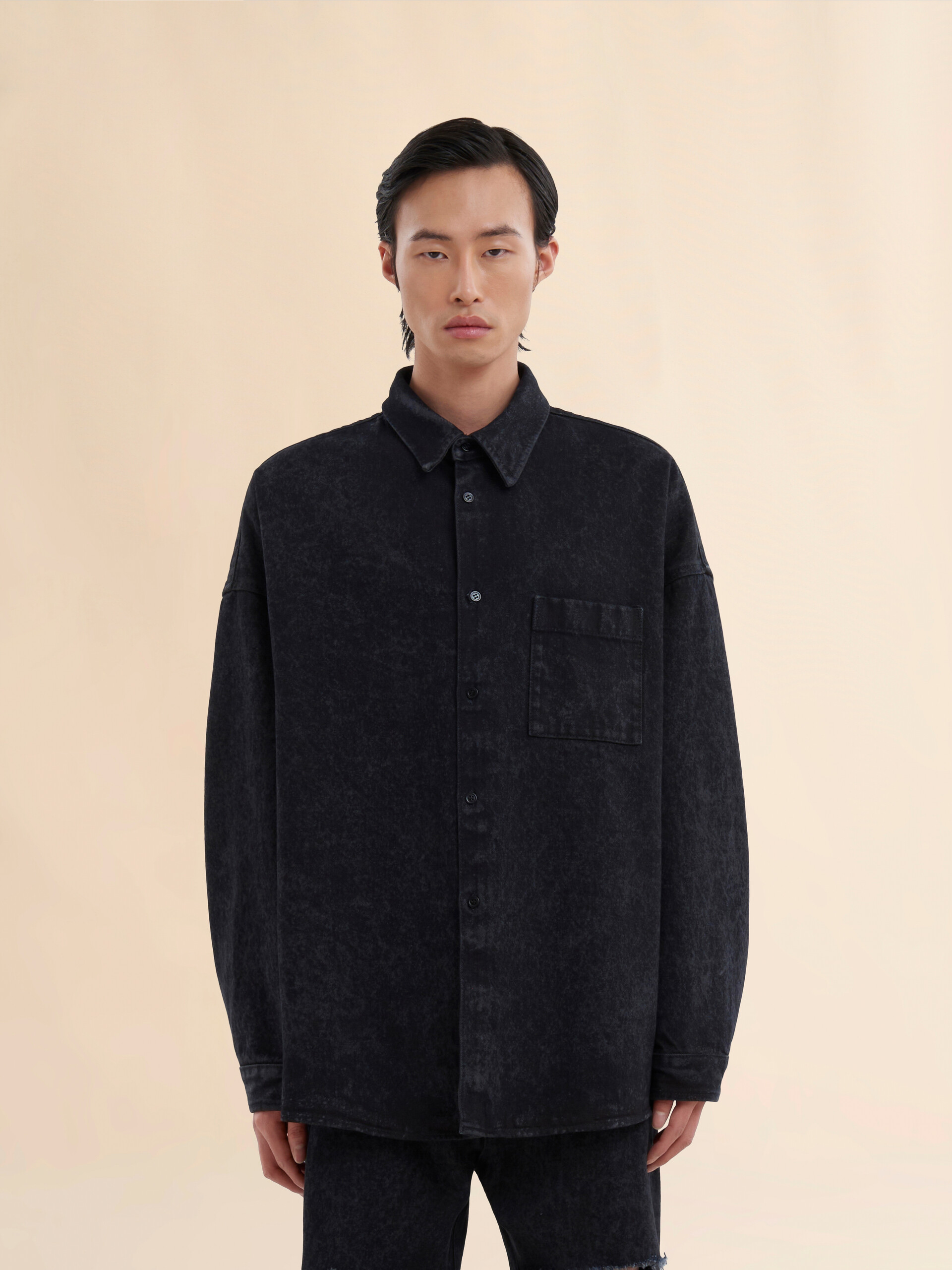 ブラック マーブルデニム製 オーバーシャツ | Marni