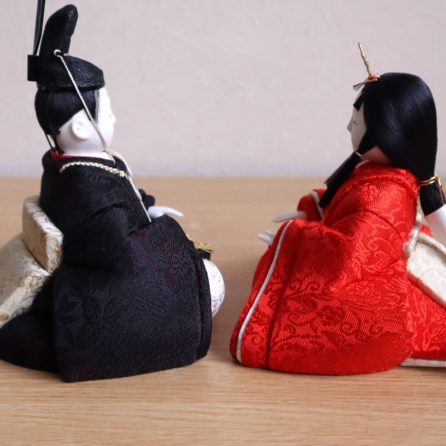 柿沼東光作 優花雛 「月に桜 」蒔絵屏風 木製黒塗燭台 クリアフラワー