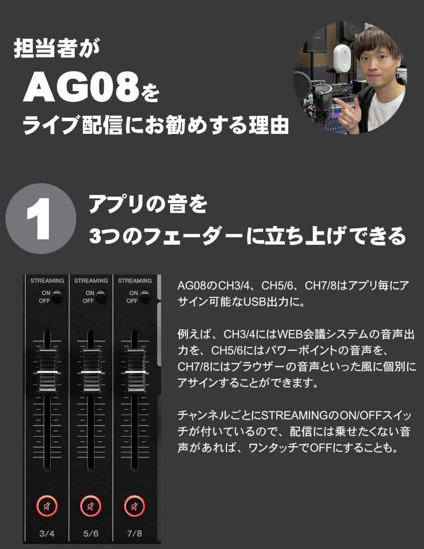 YAMAHA WEBキャスティングミキサー AG08 BLACK ゼンハイザー