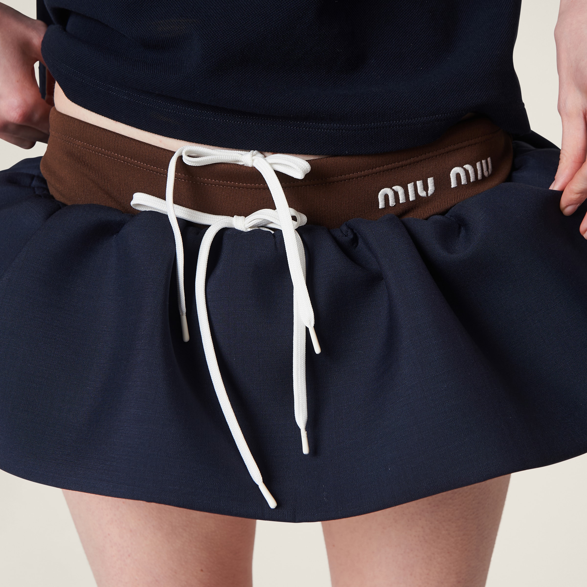 ネイビー モヘア ミニスカート | Miu Miu