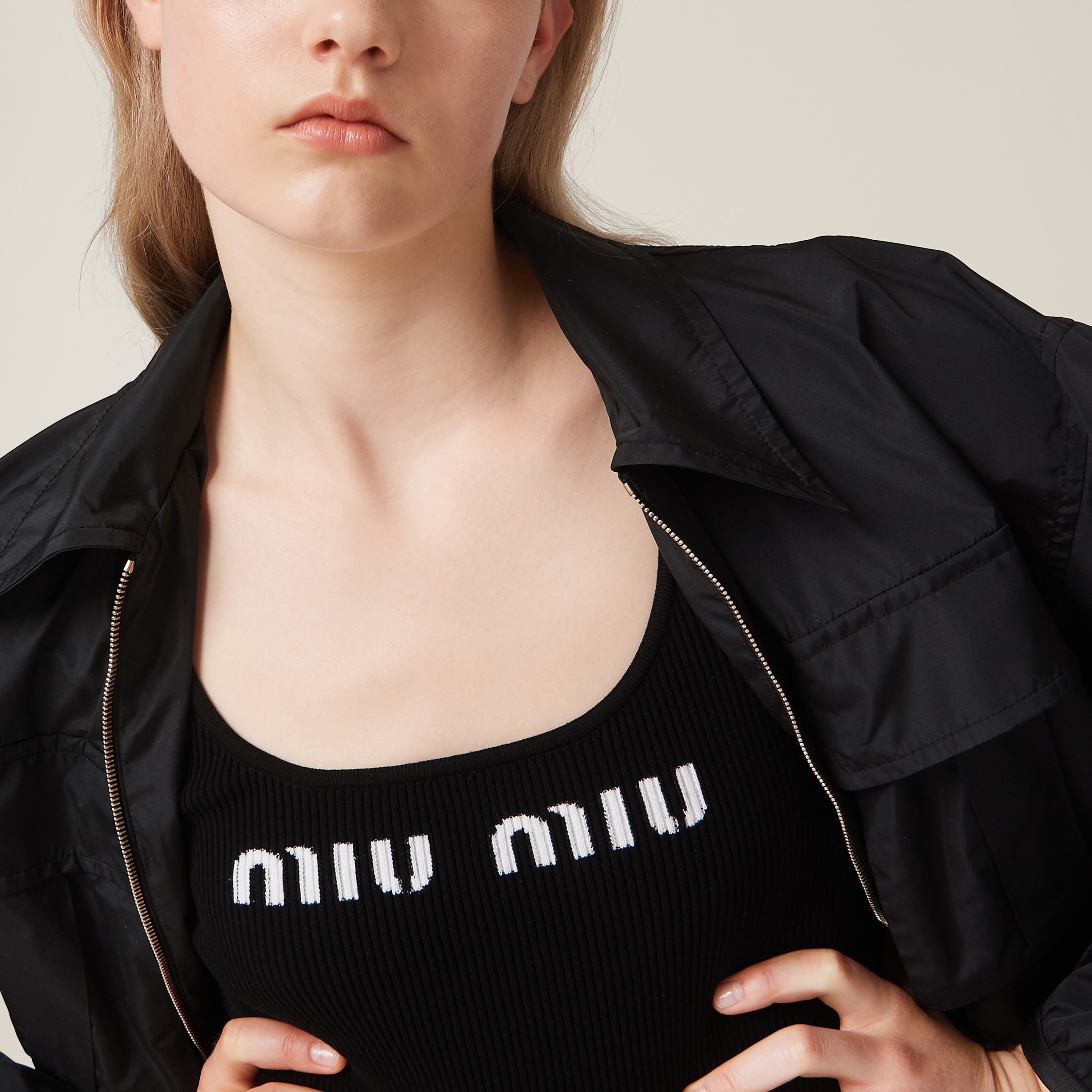 Black Viscose Tank Top | Miu Miu