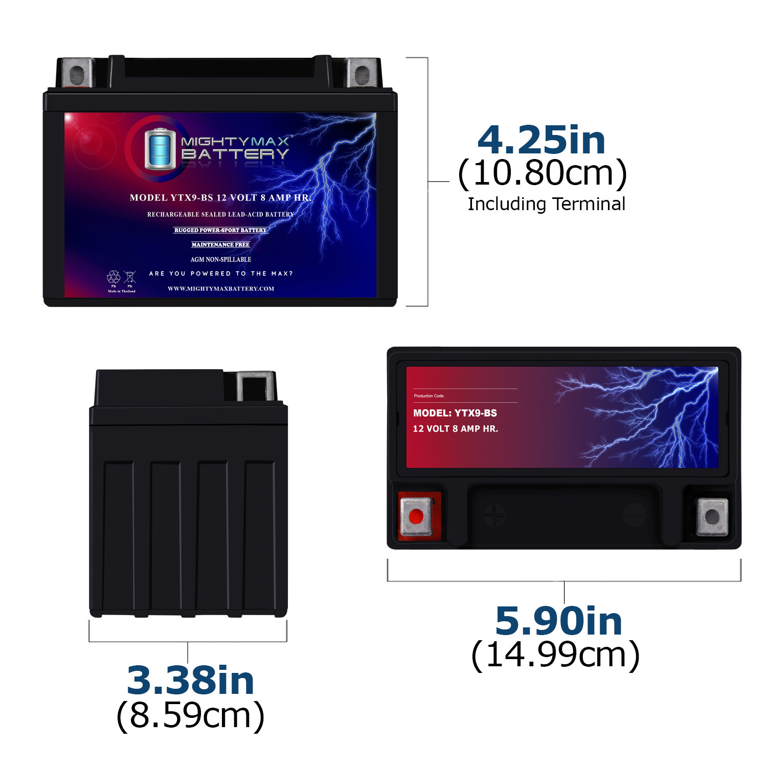 YTX9-BS SLA Battery for Kawasaki 636 ZX636-B, C Ninja ZX-6R 03-14