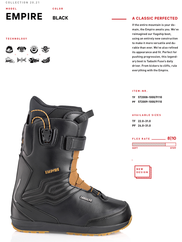 20-21 DEELUXE(ディーラックス)・EMPIRE TF [BLACK] エンパイア