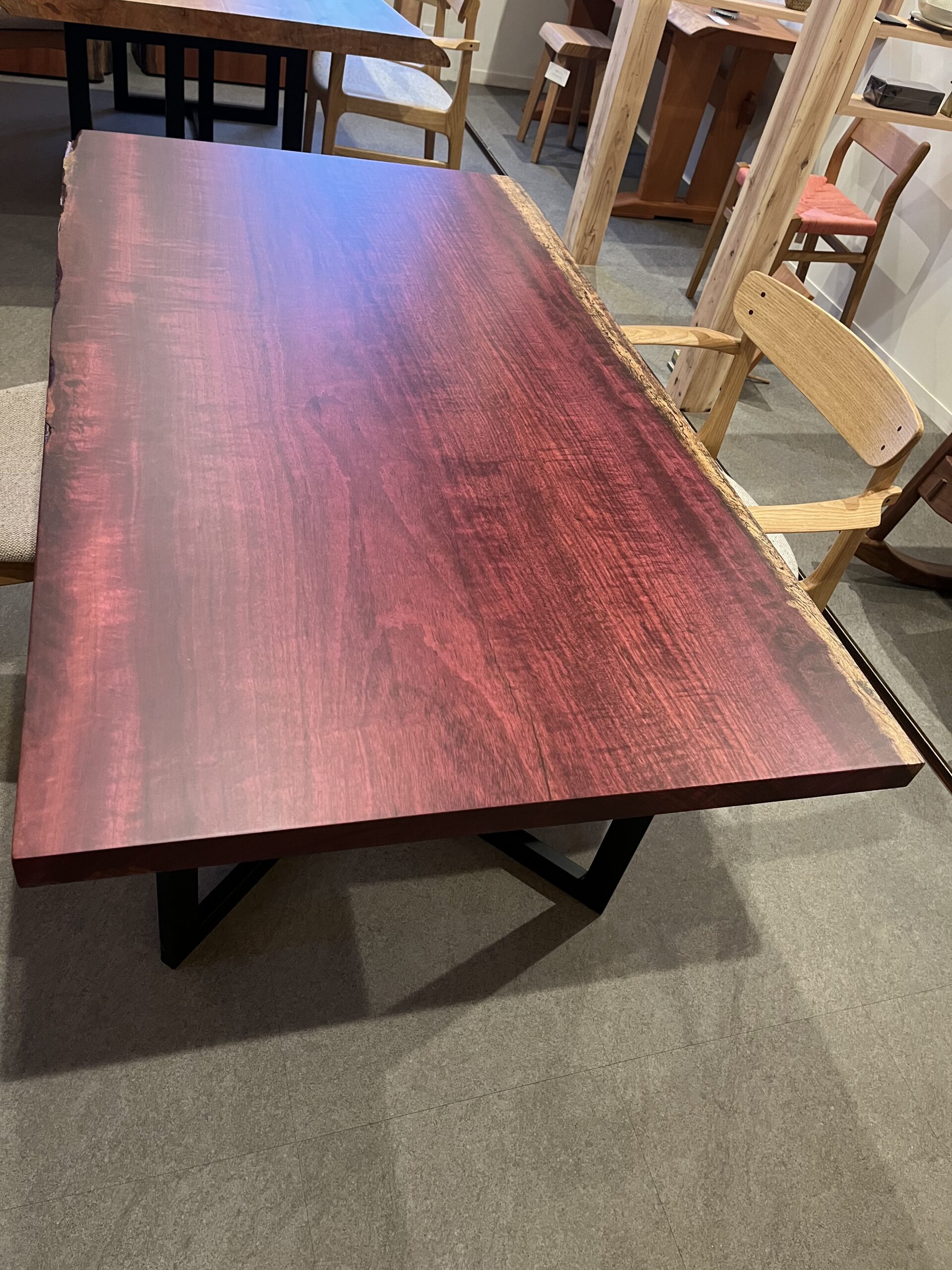 パープルハート一枚板テーブル天板(mkc739-g70)｜無垢の家具｜粗木から
