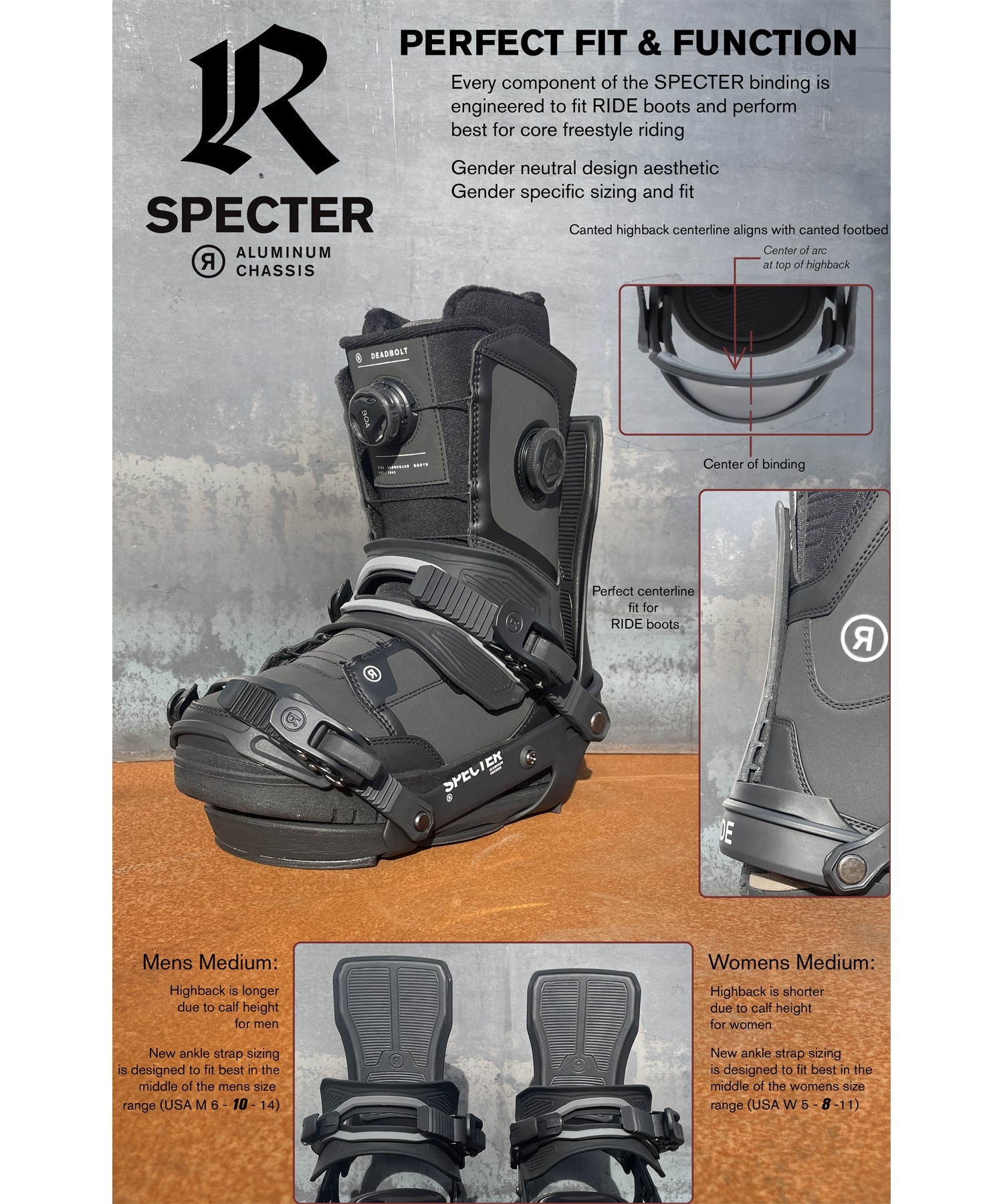 RIDE ライド SPECTER MENS メンズ スノーボード バインディング