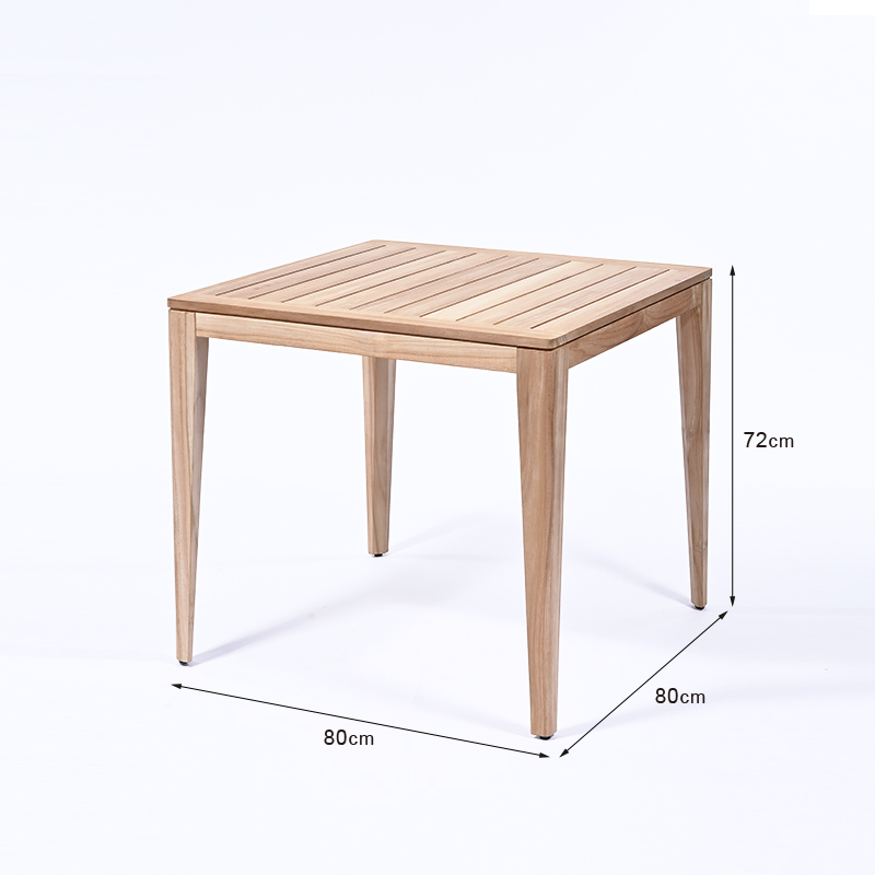 GARDEN ダイニングテーブル チーク無垢材 無塗装 PURO 80cm幅 T5000XX