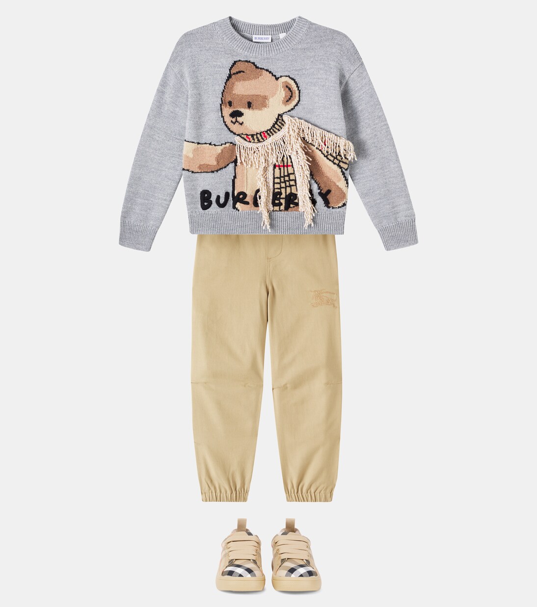 Thomas Bear wool sweater in grey - Burberry Kids | Mytheresa