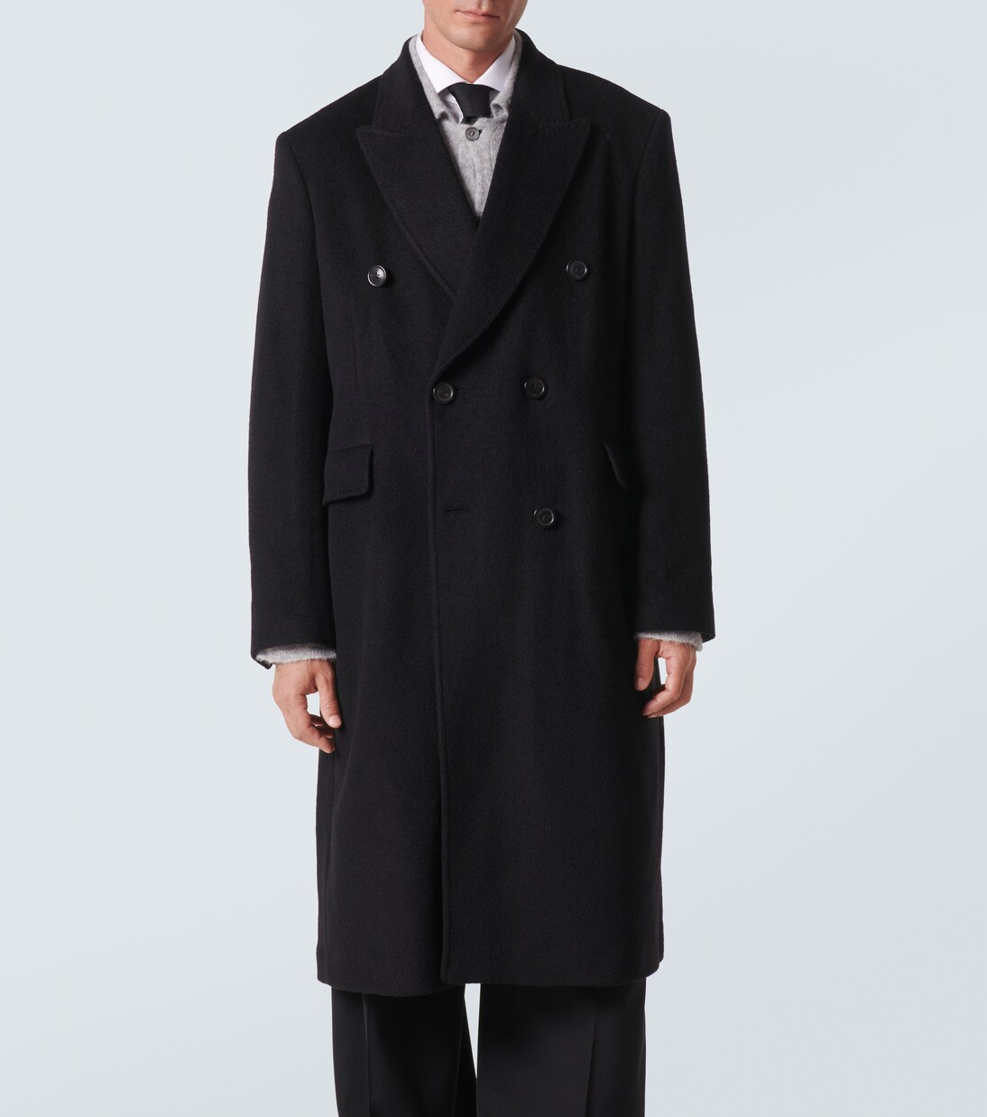 Whale double-breasted mohair-blend coat in black - Our Legacy