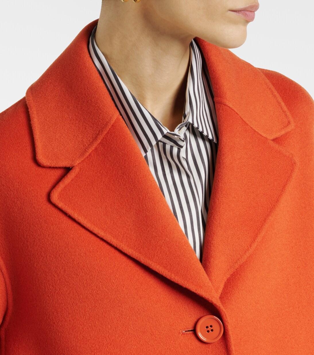 Single-breasted wool coat in orange - S Max Mara | Mytheresa