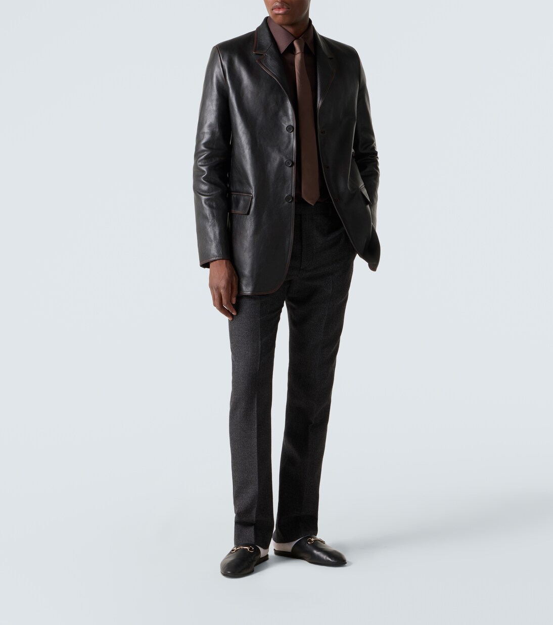 Leather blazer in black - Gucci | Mytheresa