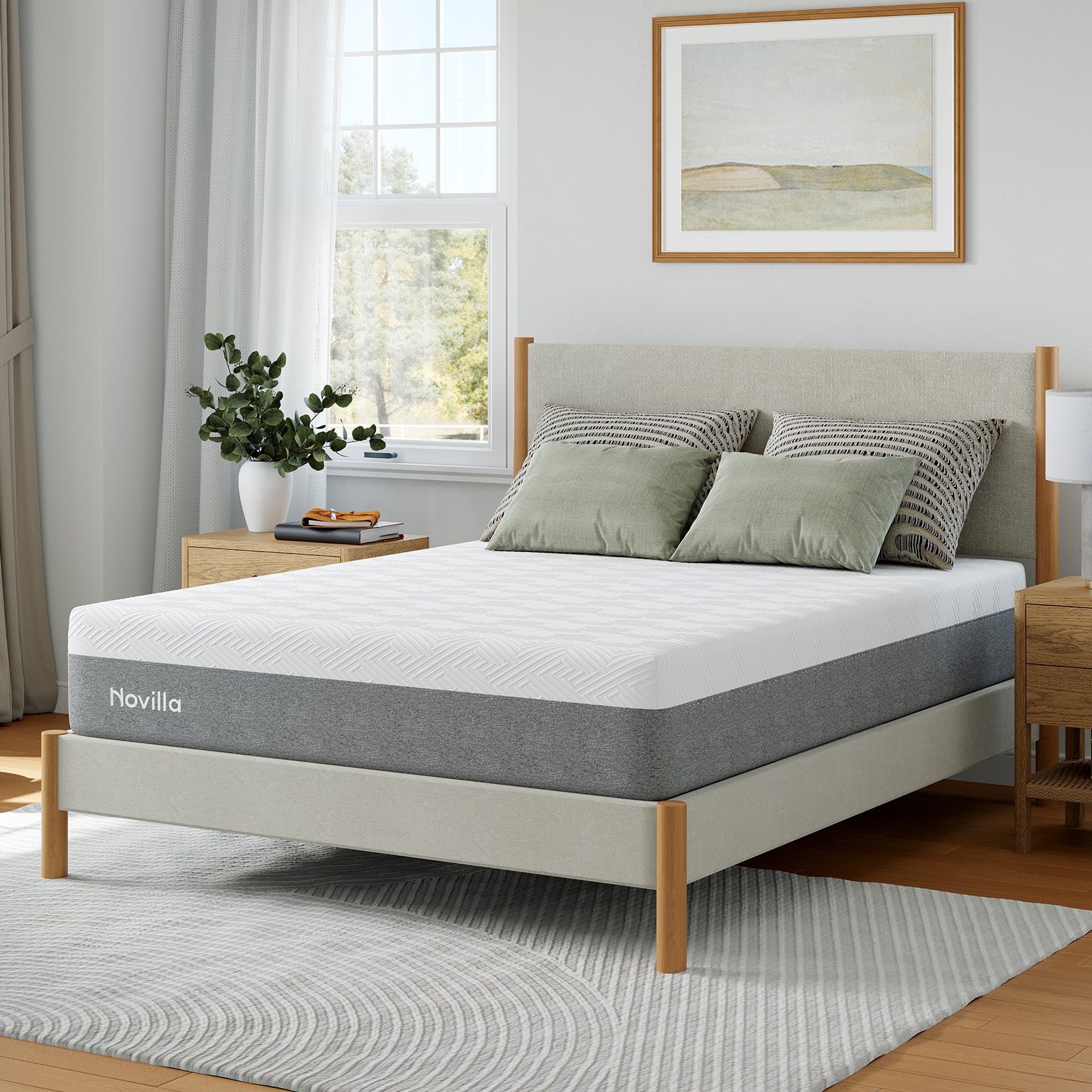 Novilla® White & Gray Bliss Mattress | Cooling Sleep Comfort