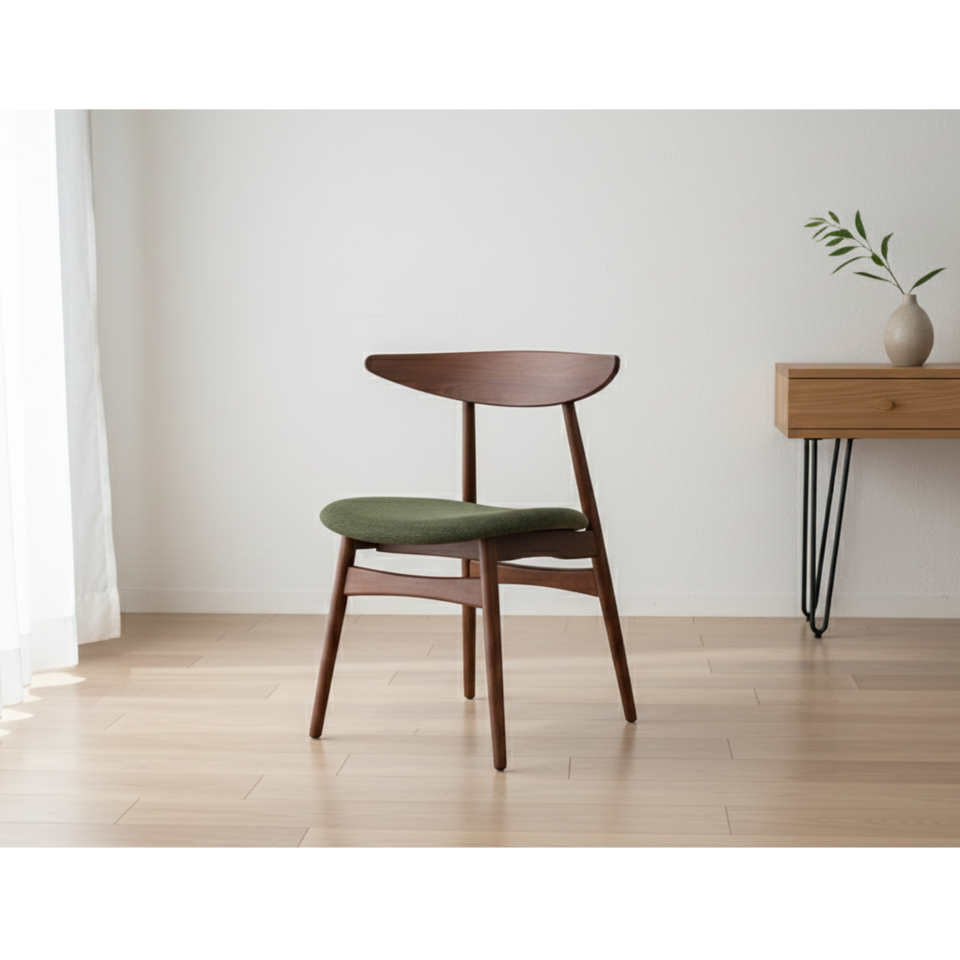 チェアRY54【送料無料】ウォールナット/ダークグリーン | NOCEノーチェ