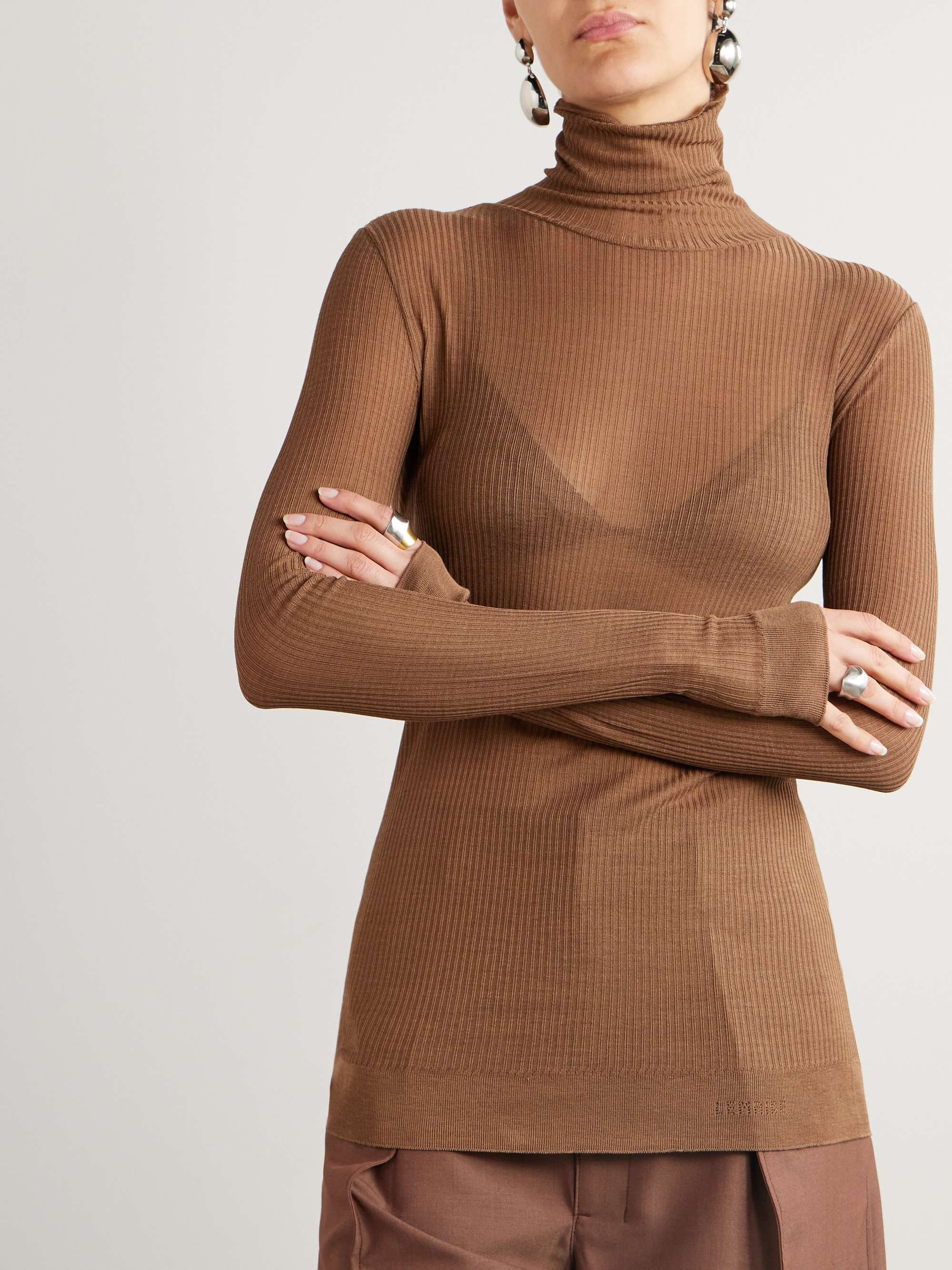 LEMAIRE Seamless ribbed-knit turtleneck top | NET-A-PORTER