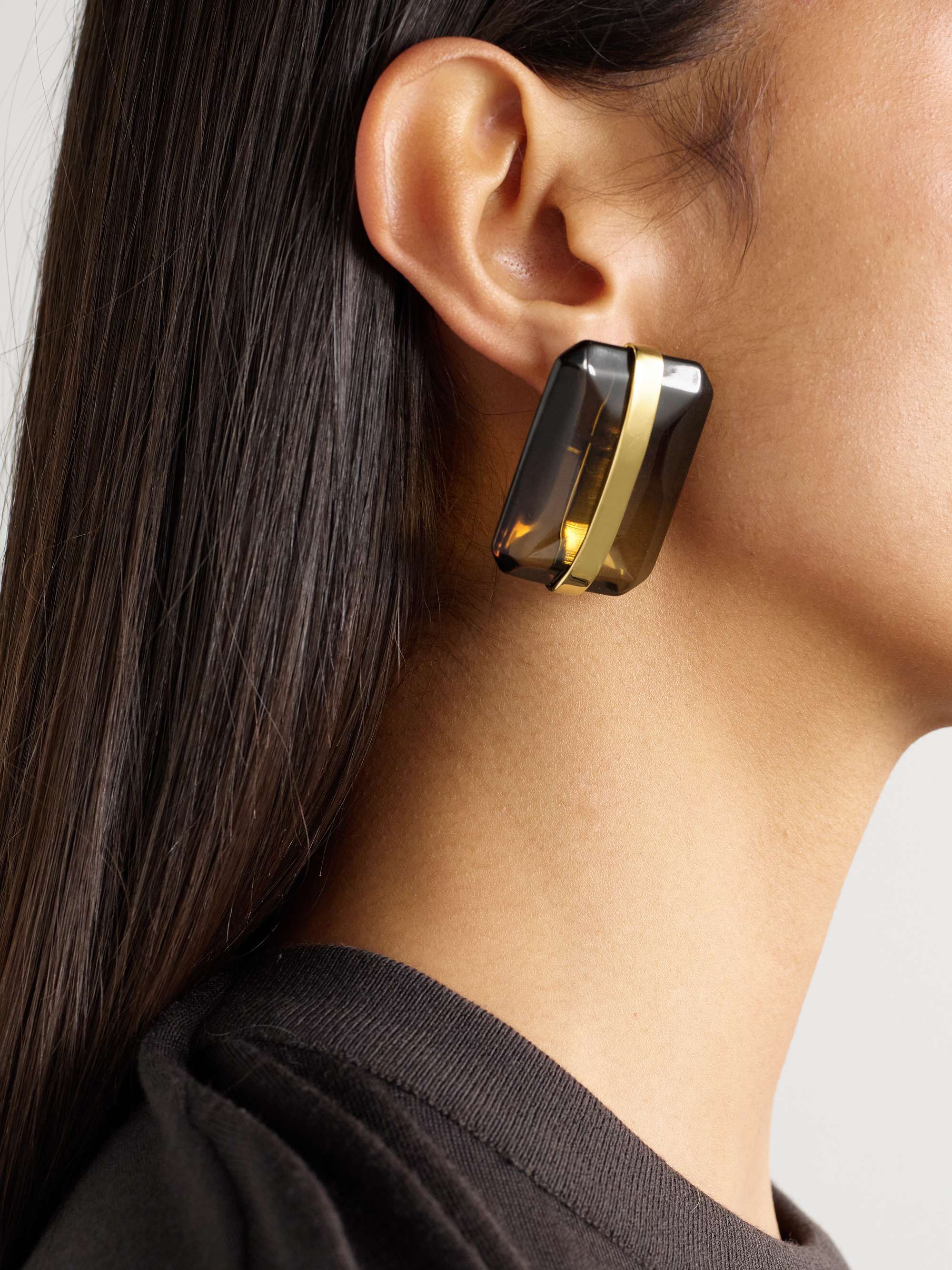 JIL SANDER Gold-tone and resin earrings | NET-A-PORTER