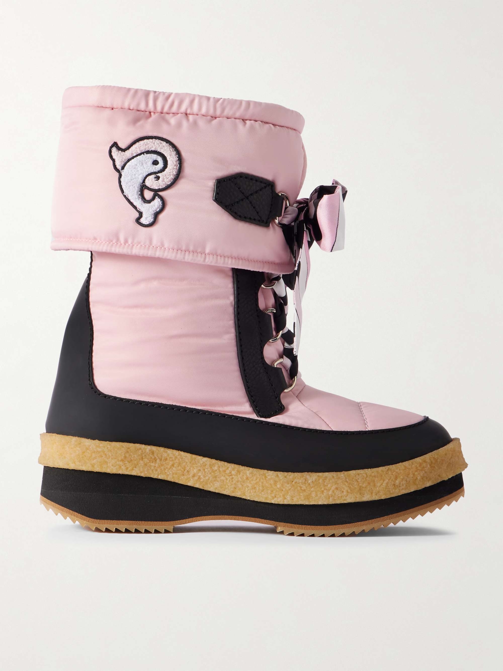 PUCCI Logo-appliquéd silk-twill trimmed shell snow boots | NET-A
