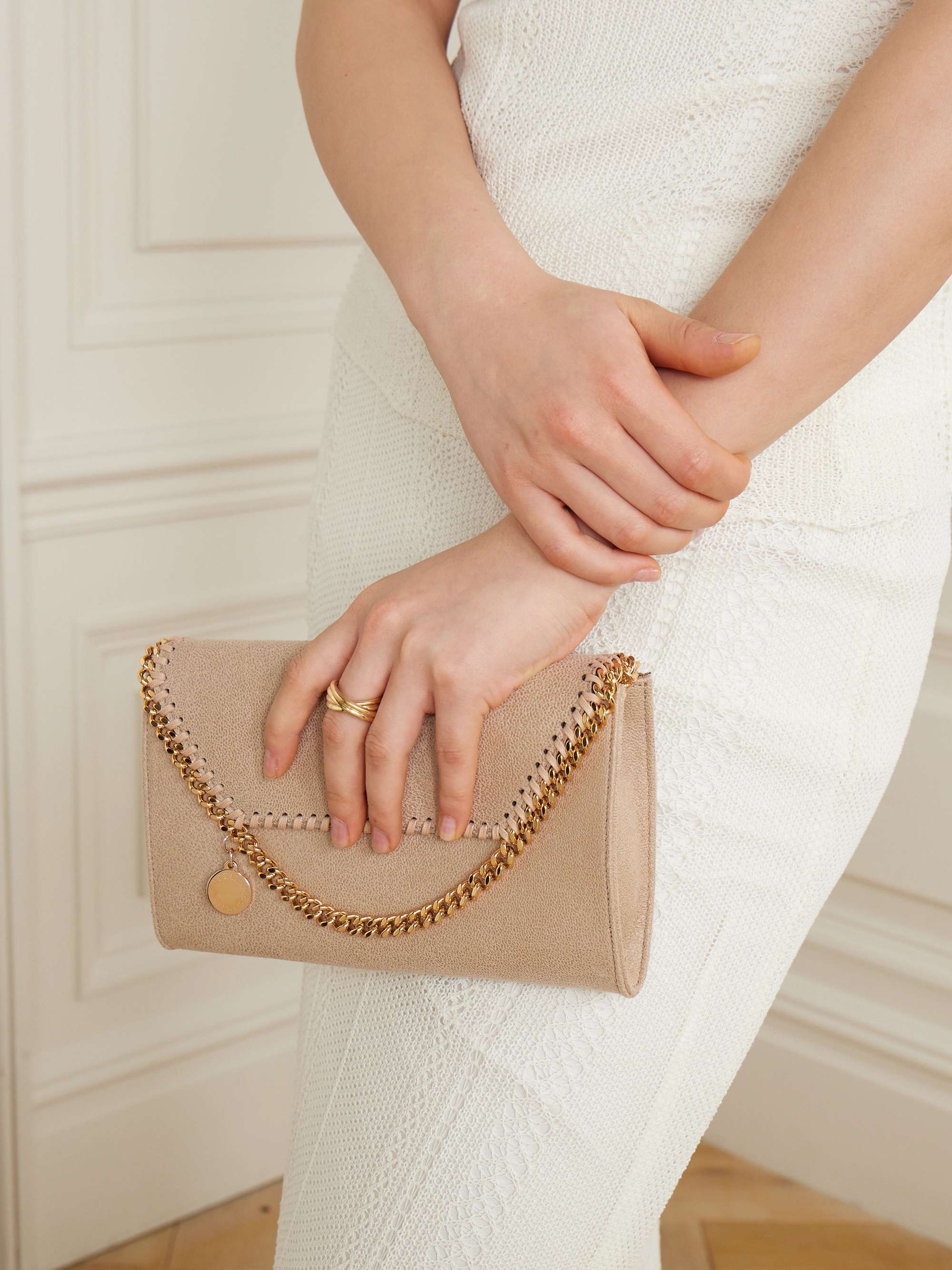 STELLA MCCARTNEY The Falabella mini faux brushed-leather shoulder