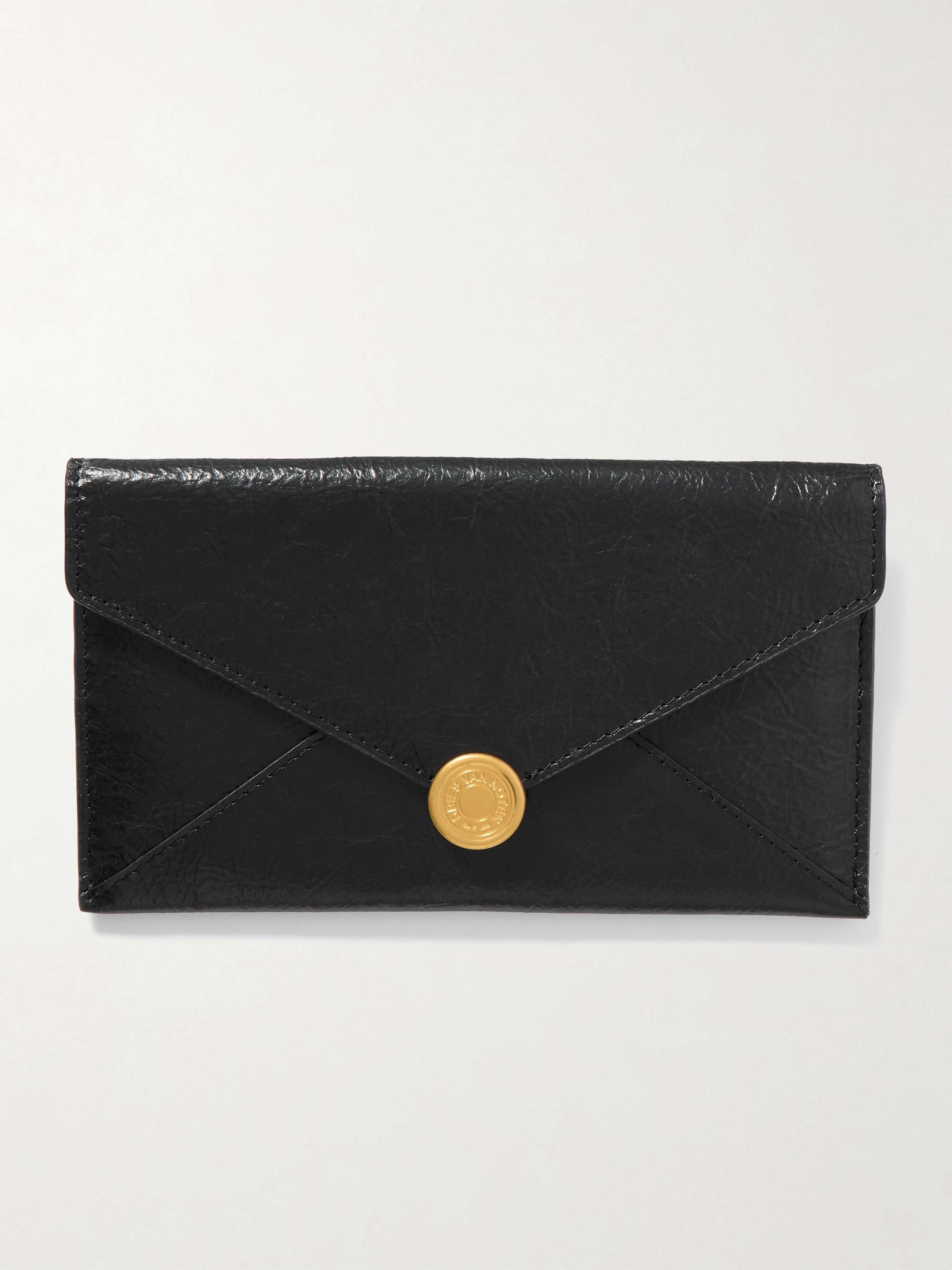 DRIES VAN NOTEN Medium textured-leather clutch | NET-A-PORTER