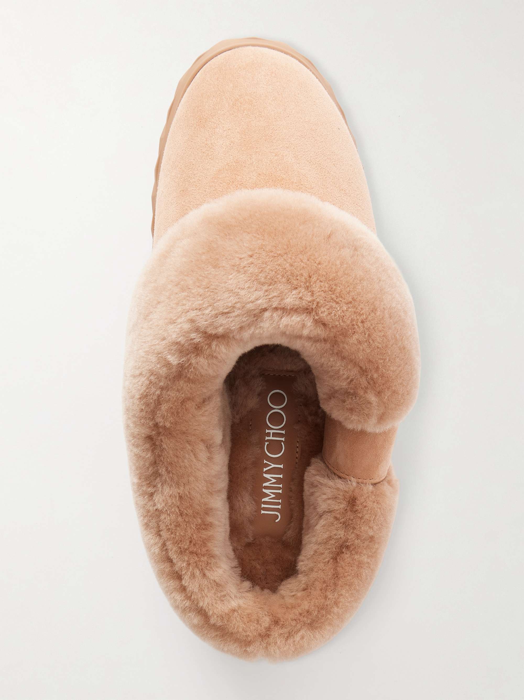 JIMMY CHOO Diamond shearling mules | NET-A-PORTER