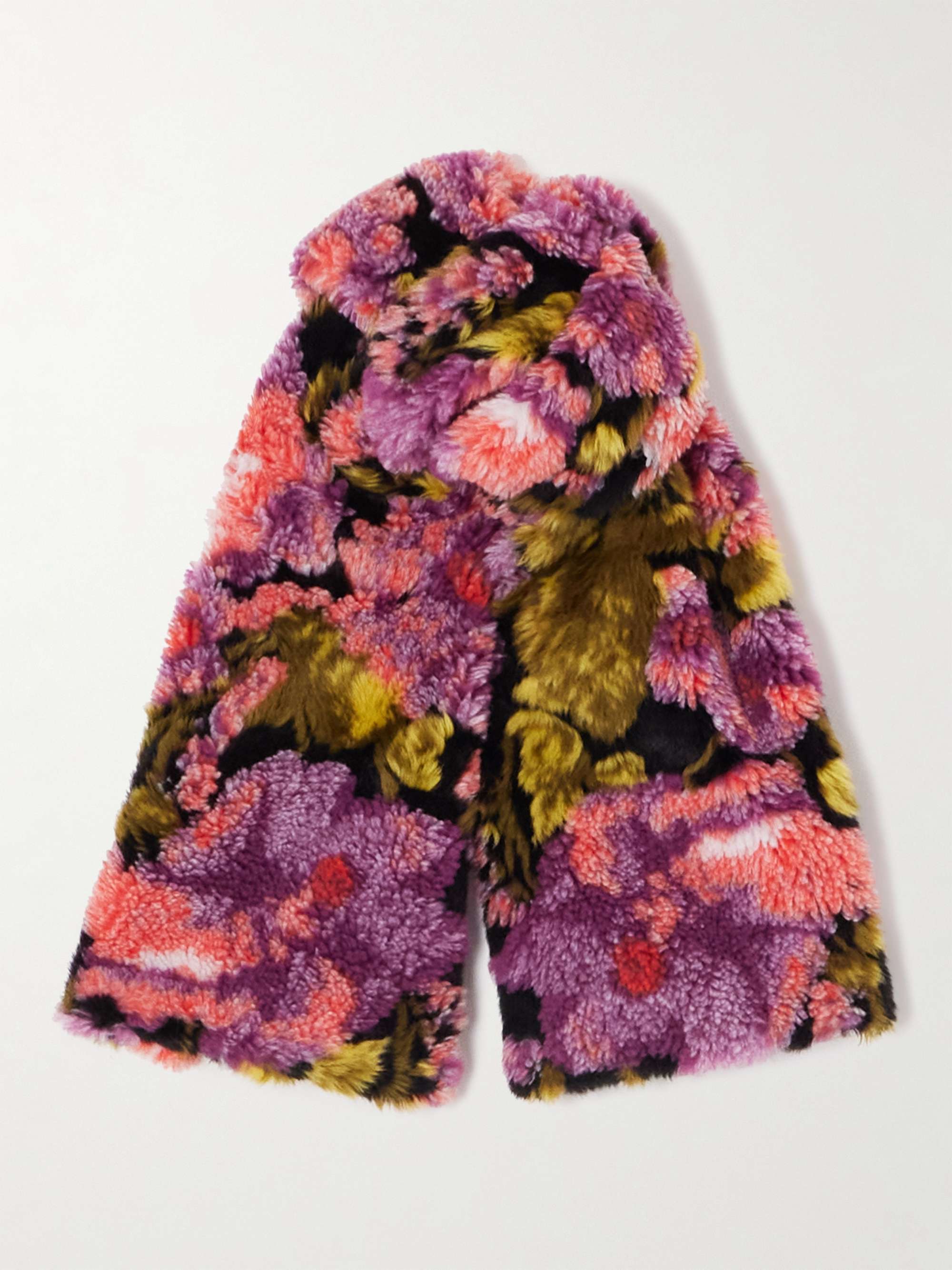 DRIES VAN NOTEN Floral-print plush scarf | NET-A-PORTER