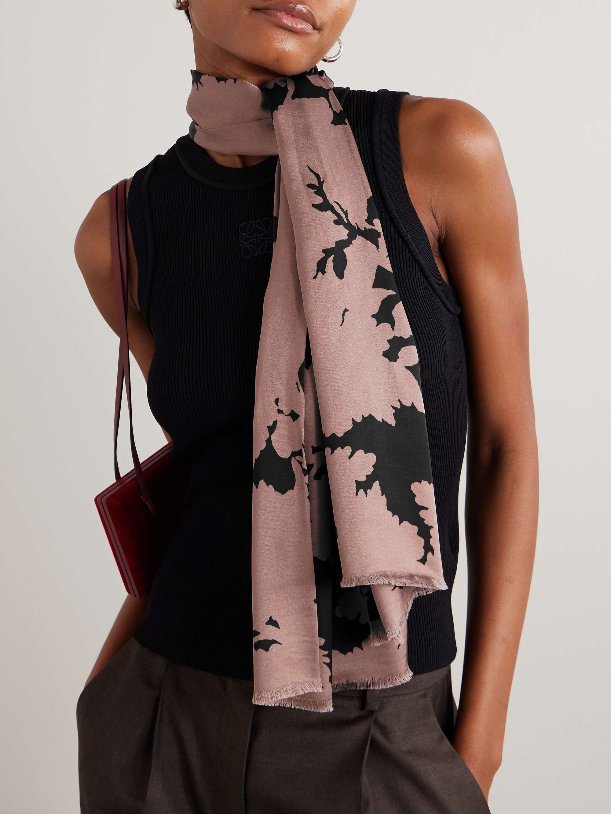 DRIES VAN NOTEN Printed twill scarf | NET-A-PORTER