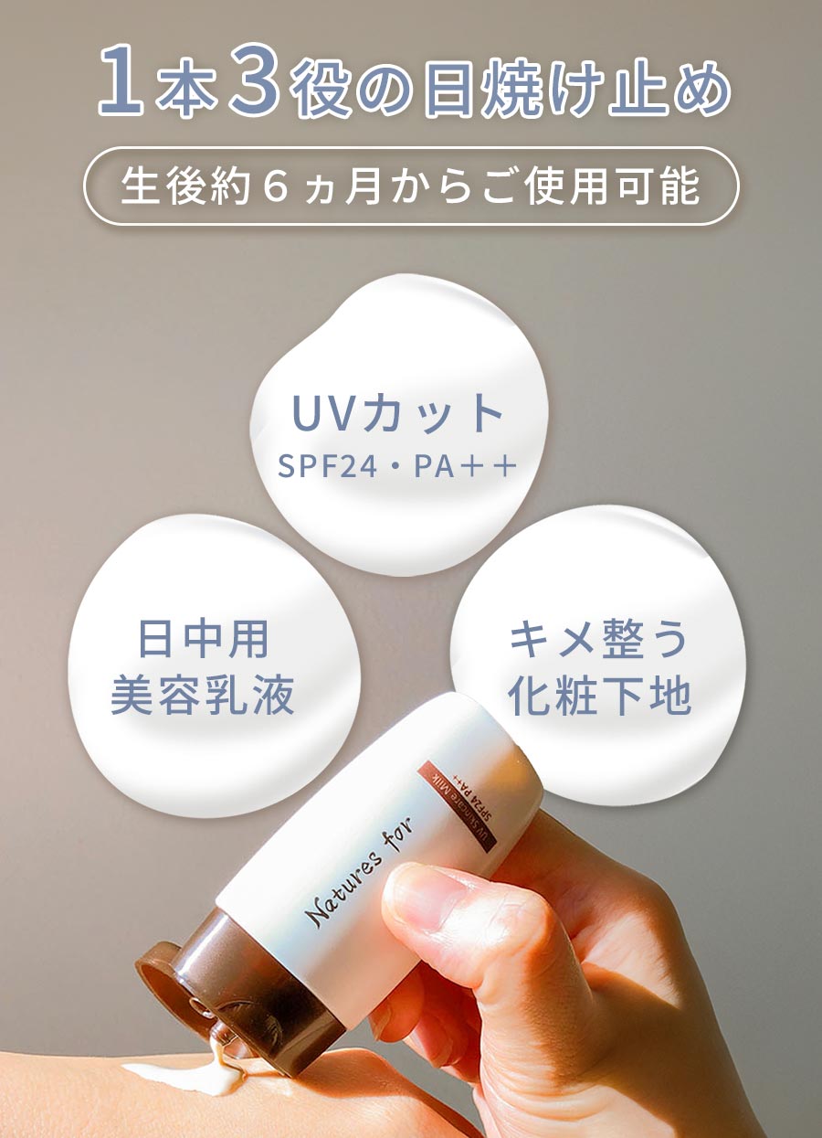 Natures for UVスキンケアミルク 30mL/SPF24・PA++（日焼け止め）