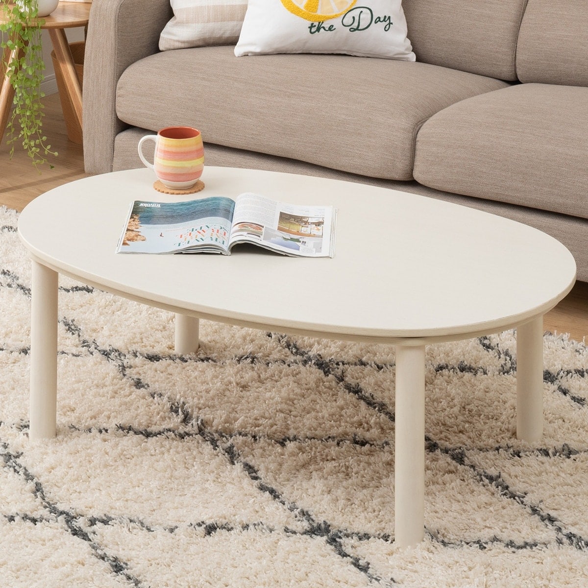 楕円形リビングこたつ(GC22 105 WW) | ニトリネット【公式】 家具