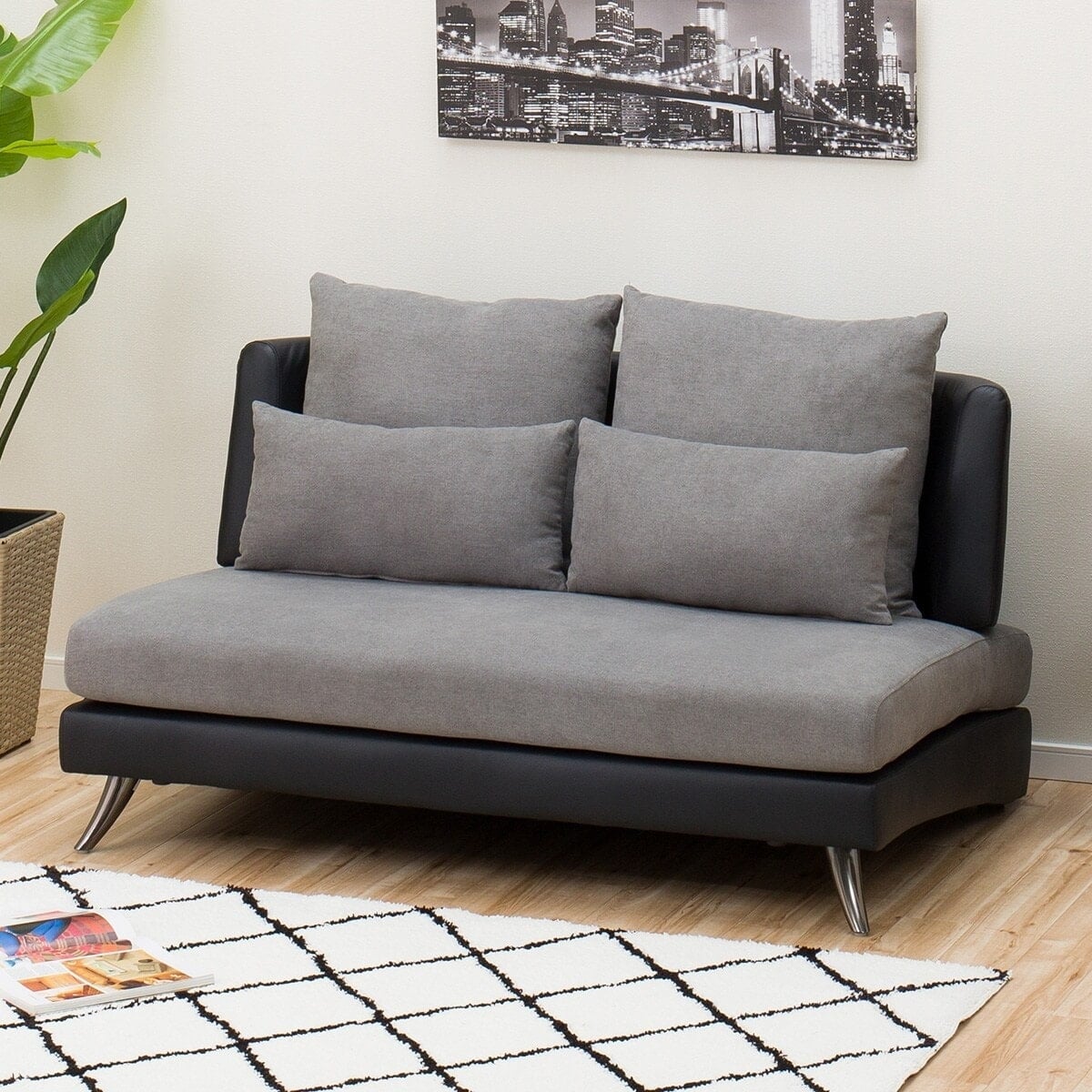 2人掛けソファ 布張りタイプ (ポーション2KD GY) | ニトリネット【公式