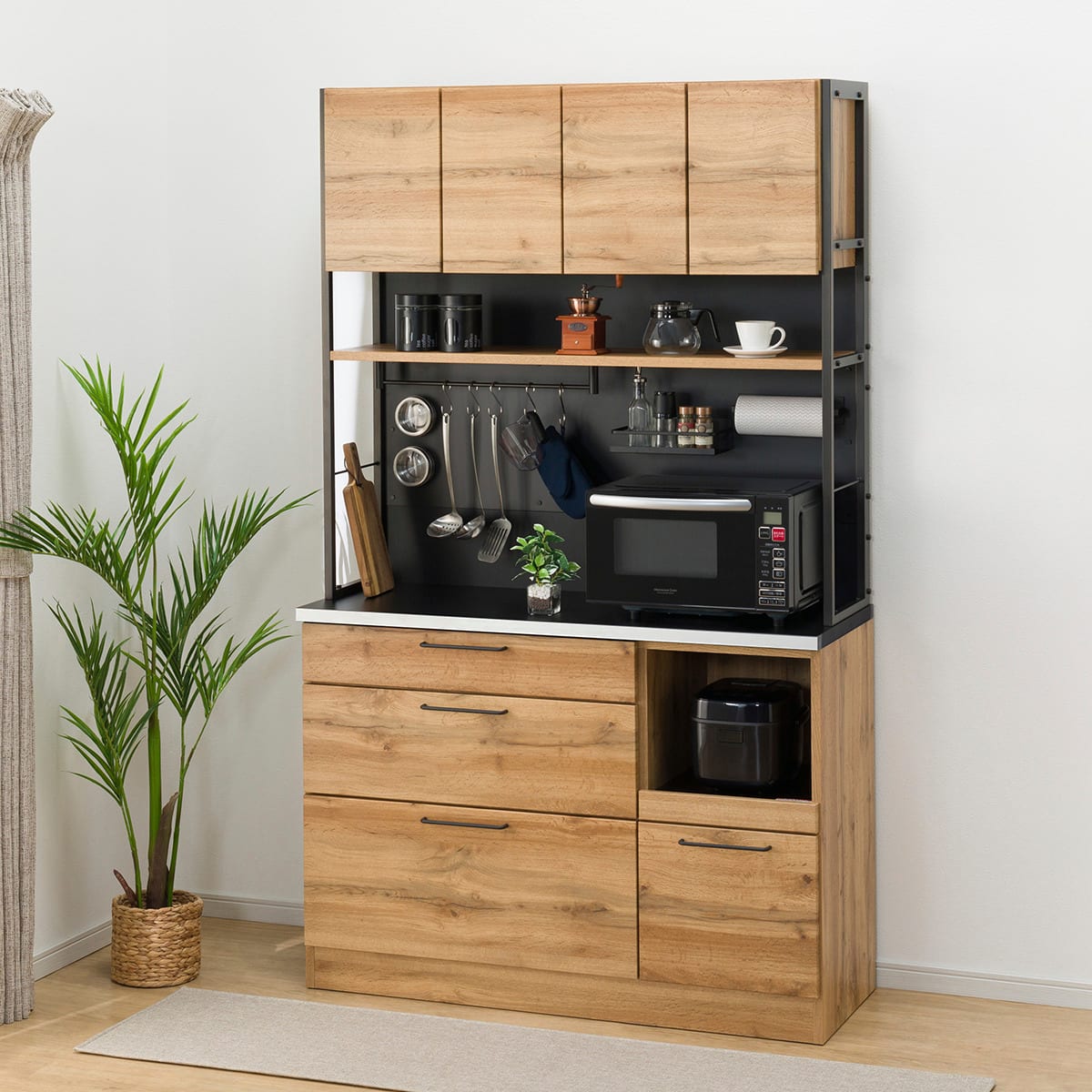 うみんちゅ【 ニトリ Nポスティア 90BK 食器棚 】 うみんちゅ